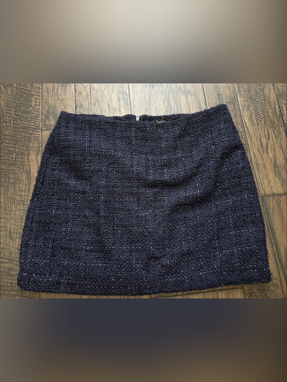 Madewell Dark Navy Tweed Mini Skirt